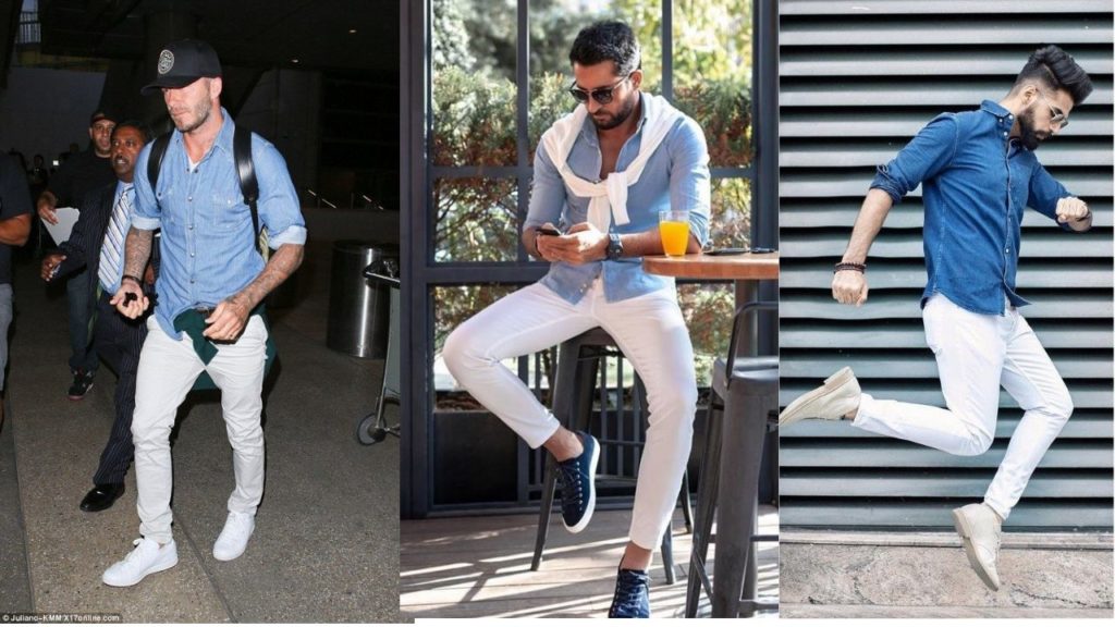 men white jeans outfits