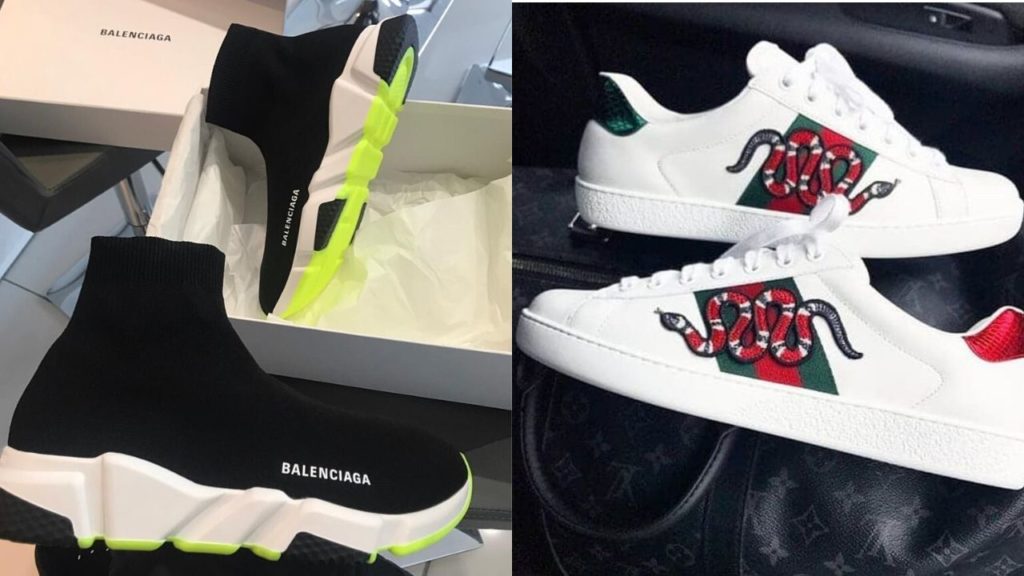how to wear sneakers- gucci, balenciaga
