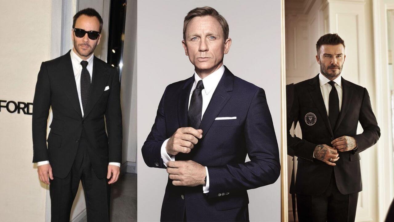 white shirt black suit tie combinations