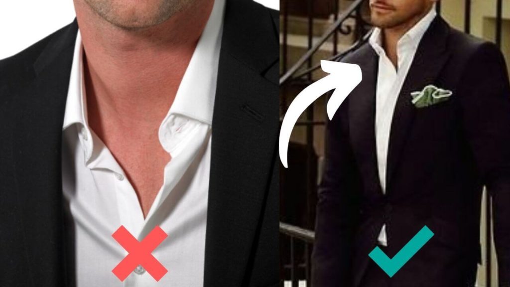image demonstrating the right type of collars for shirt sloppy vs standing collars