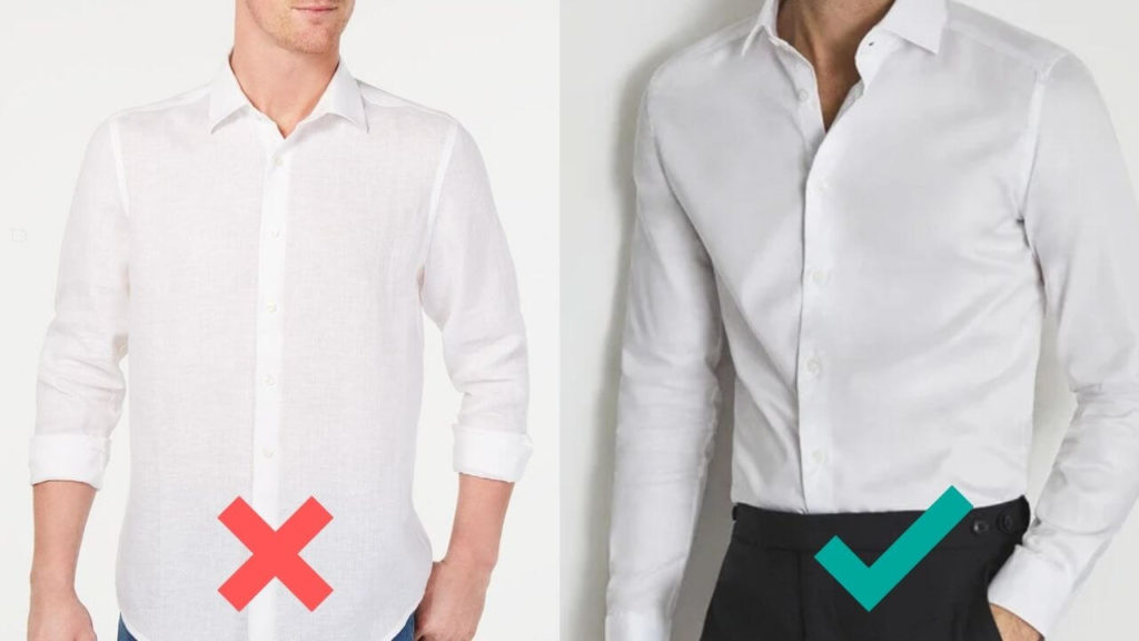 image showing two white shirts with different fabrics